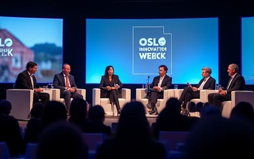 Scene fra en live paneldebatt på Oslo Innovation Week.